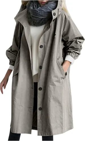 Womens Lightwight Loose Fit Long Jackets Long Sleeve Button Down Oversized Windbreaker Casual Open Front Cardigans