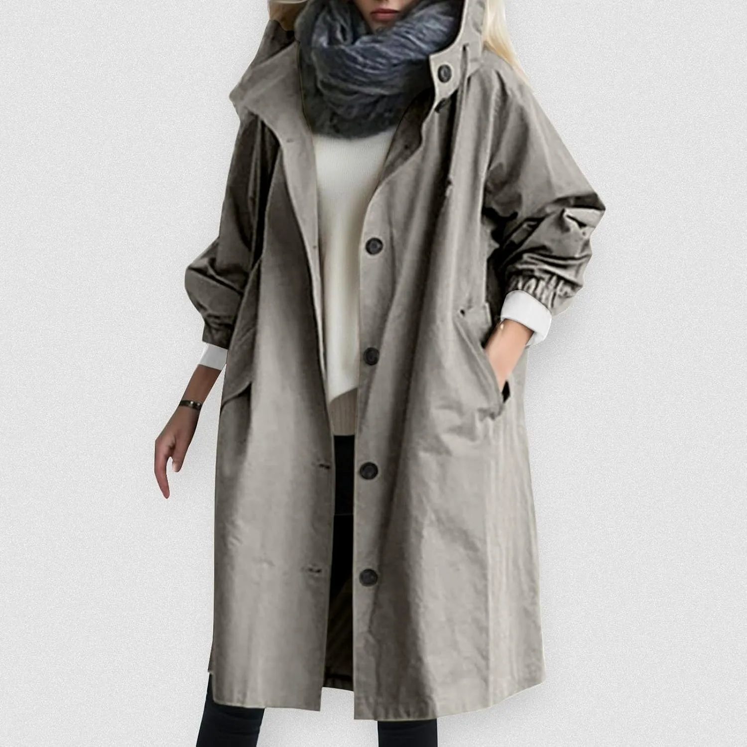 Womens Lightwight Loose Fit Long Jackets Long Sleeve Button Down Oversized Windbreaker Casual Open Front Cardigans