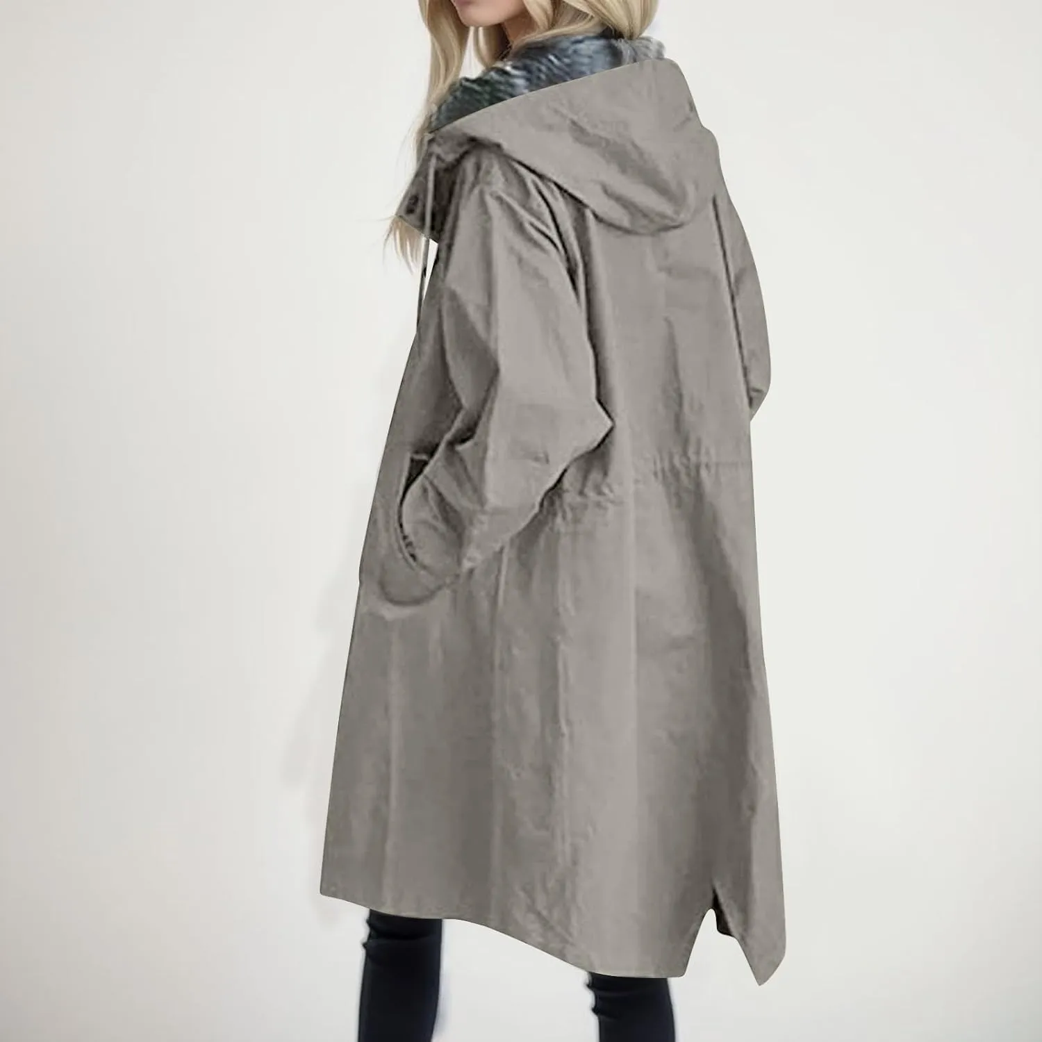 Womens Lightwight Loose Fit Long Jackets Long Sleeve Button Down Oversized Windbreaker Casual Open Front Cardigans