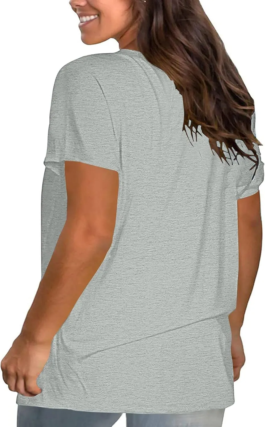 Womens Loose Casual T Shirts Basic Solid Color Crewneck Pullover Summer Short Sleeve Tee Tops Bottoming Shirt