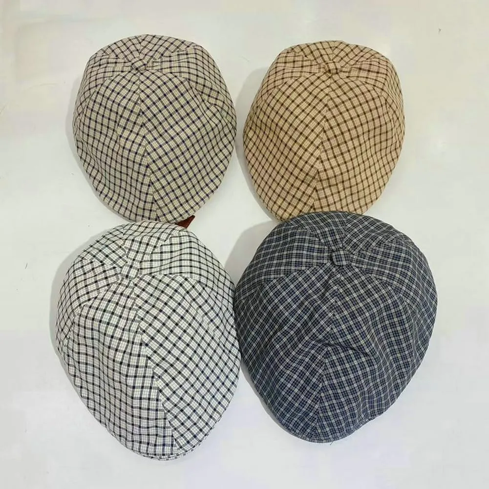 Women's Newsboy Cap Adjustable Vintage Plaid Thin & Breathable Summer Casual Sun Hat