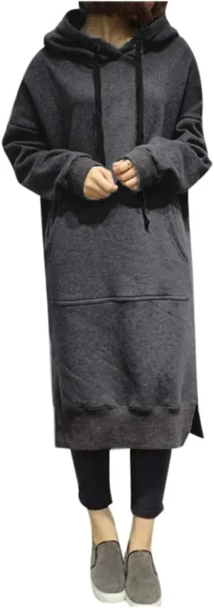 Womens Oversized Sweatshirt Dress Hoodies Pullover Long Sleeve Hoodie Dress for Women Hooded Sweatshirts Mini Dress