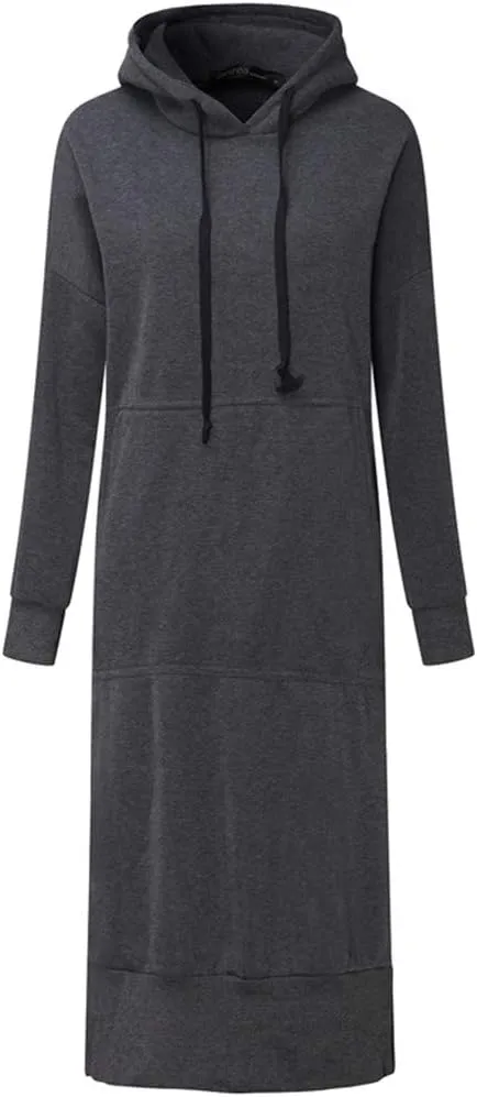 Womens Oversized Sweatshirt Dress Hoodies Pullover Long Sleeve Hoodie Dress for Women Hooded Sweatshirts Mini Dress