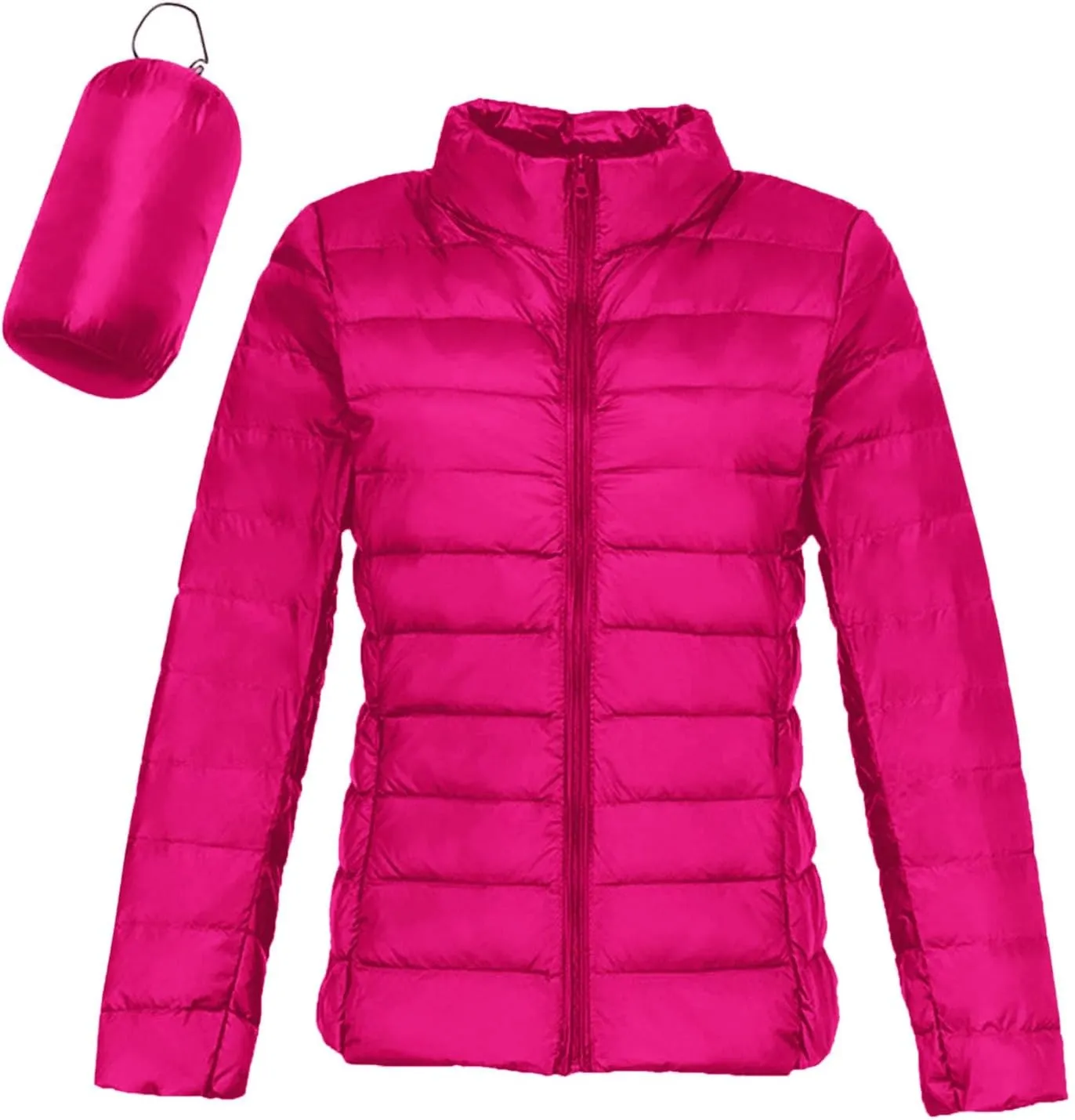 Women's Packable Ultra Light Weight Short Down Jacket Packable Full-Zip Short Puffer Jacket