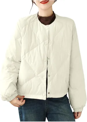 Womens Quilted Jackets for Fall Lightweight Puffer Jacket Crop Down Jacket Insulated Winter Jacket Trendy Outfits