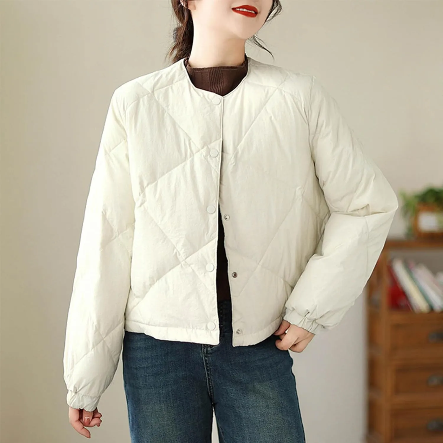 Womens Quilted Jackets for Fall Lightweight Puffer Jacket Crop Down Jacket Insulated Winter Jacket Trendy Outfits