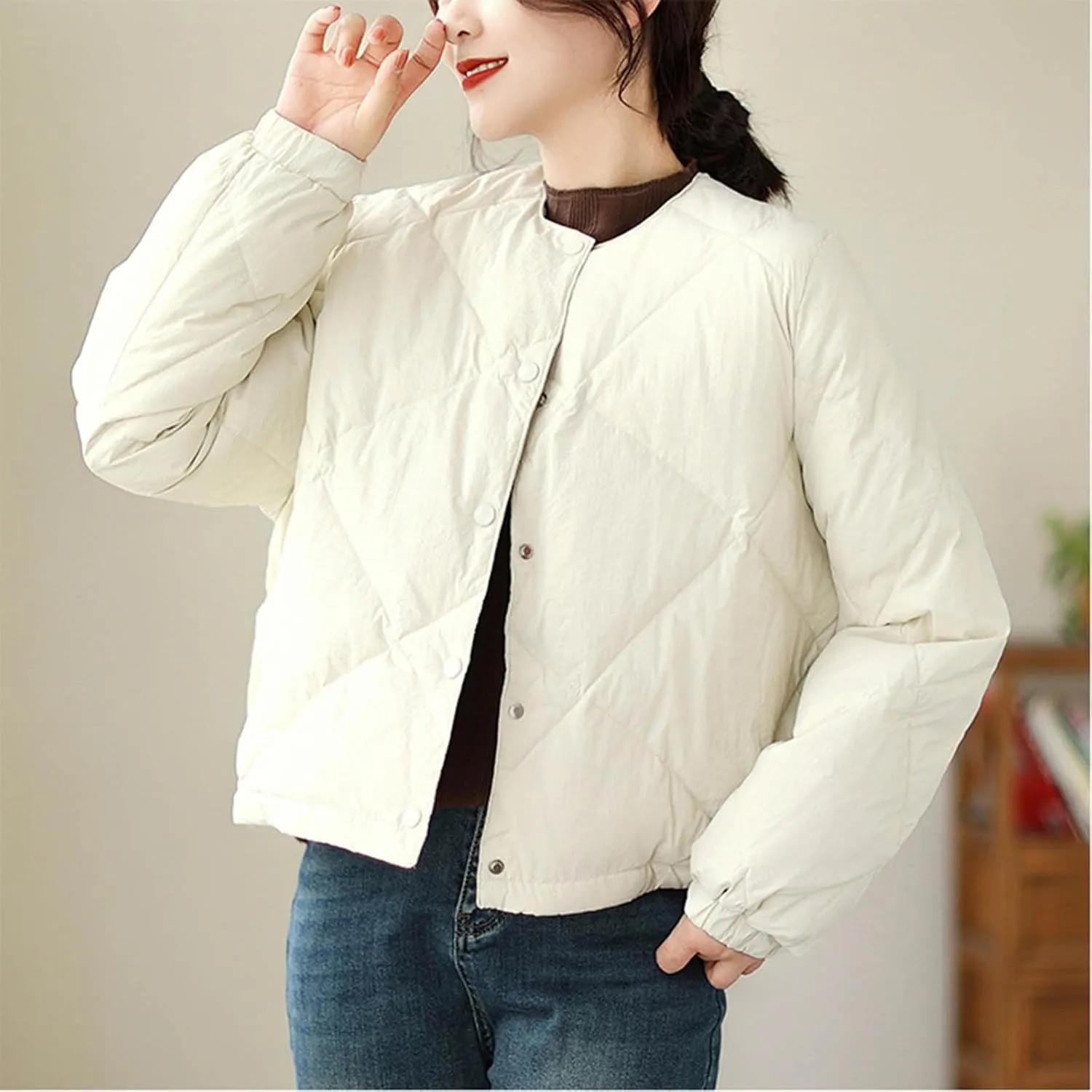 Womens Quilted Jackets for Fall Lightweight Puffer Jacket Crop Down Jacket Insulated Winter Jacket Trendy Outfits