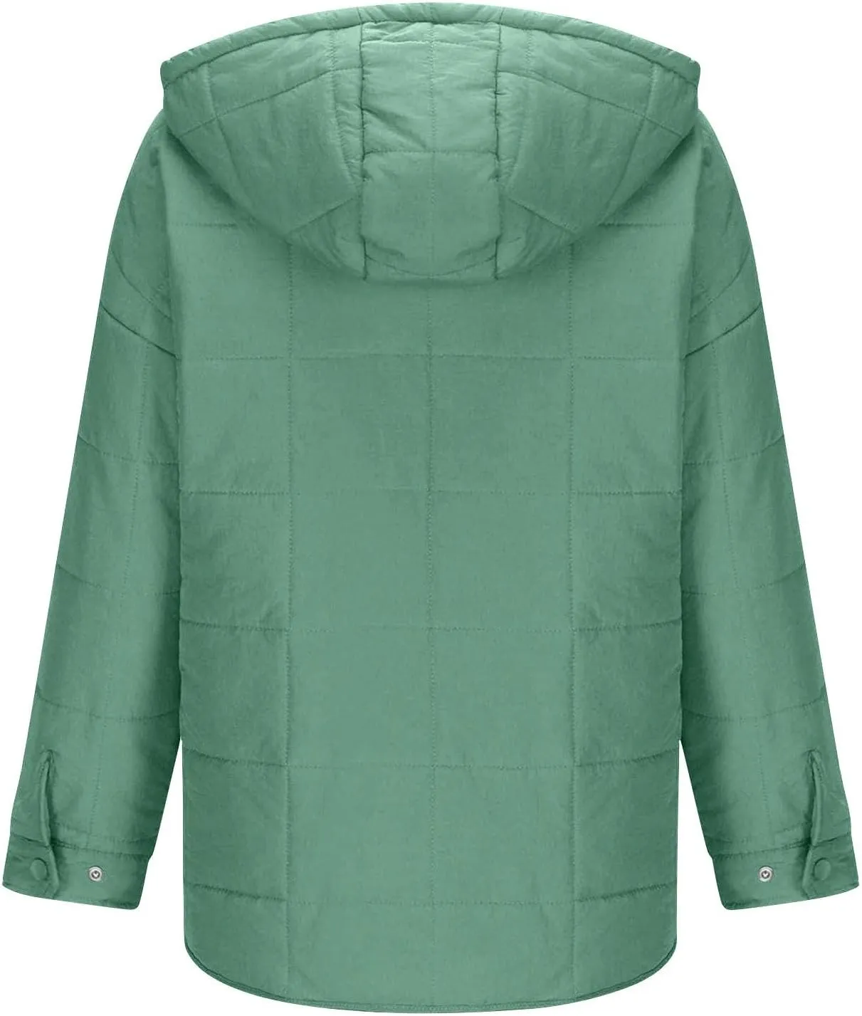 Women's Quilted Pullover Puffer Jacket Oversized Long Hooded Coats Winter Warm Lightweight Outwear with Pocket