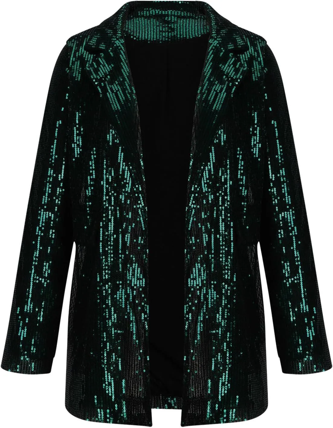 Women's Sequin Jackets Trendy Open Front Blazers Long Sleeve Sparkly Suit Jacket 2024 Casual Glitter Outfit
