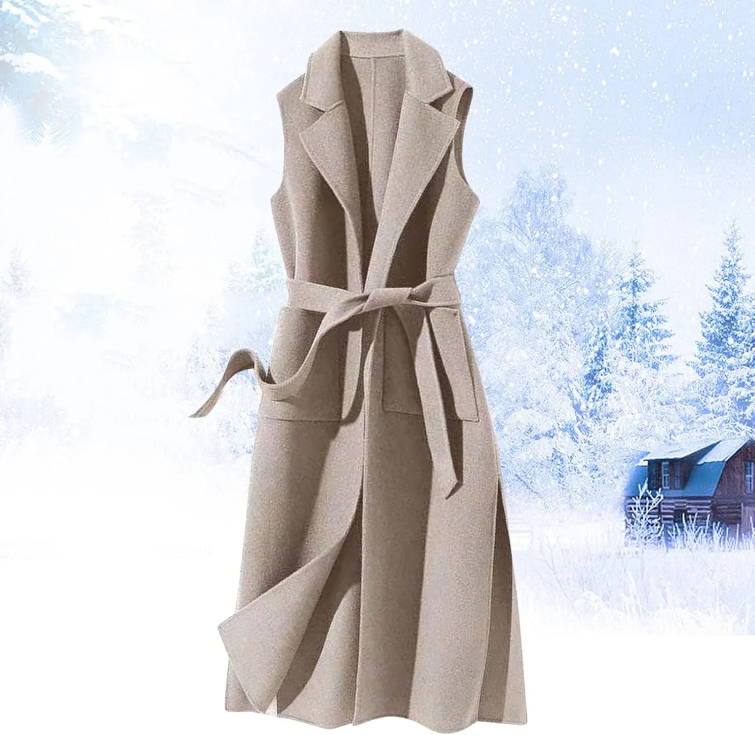Womens Trench Coat Long Fuzzy Jacket Loose Fitting Warm Winter Outwear Fashion Lapel Jacket Coats Pedcoat Womens