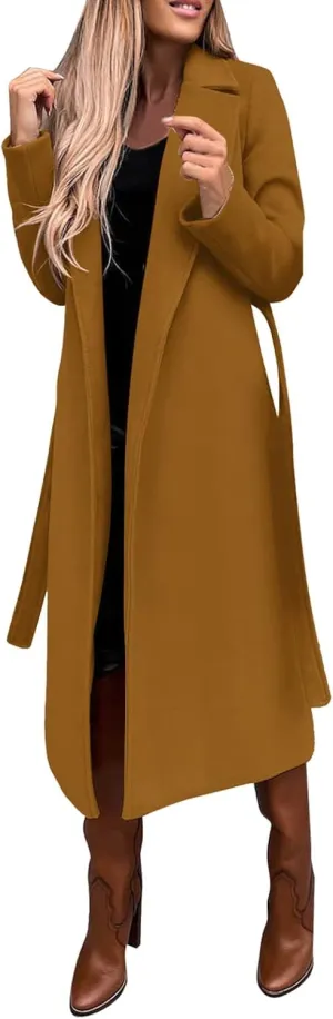 Womens Trench Coat Waterproow Jacket Loose Fitting Warm Winter Outwear Fashion Lapel Rain Trench Coat Women with