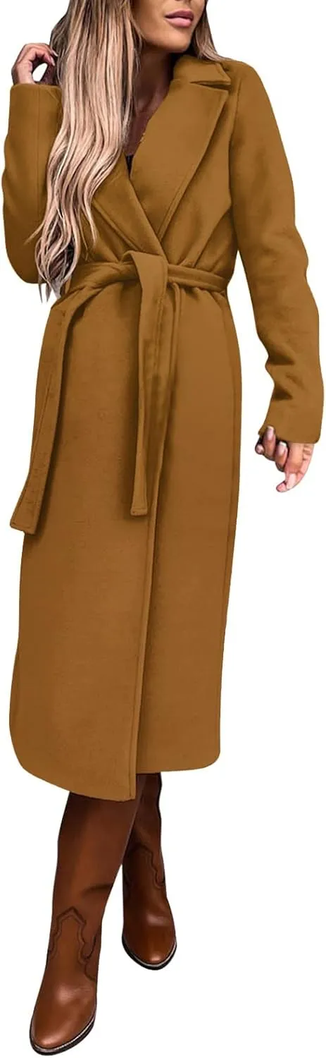 Womens Trench Coat Waterproow Jacket Loose Fitting Warm Winter Outwear Fashion Lapel Rain Trench Coat Women with