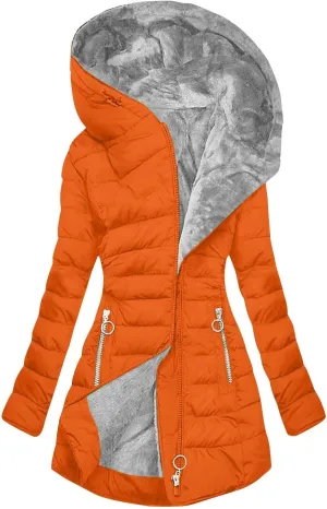 Womens Winter Coat Sherpa Fleece Lined Puffer Quilted Jacket Hooded Zip Up Warm Thicken Thermal Outerwear 2024