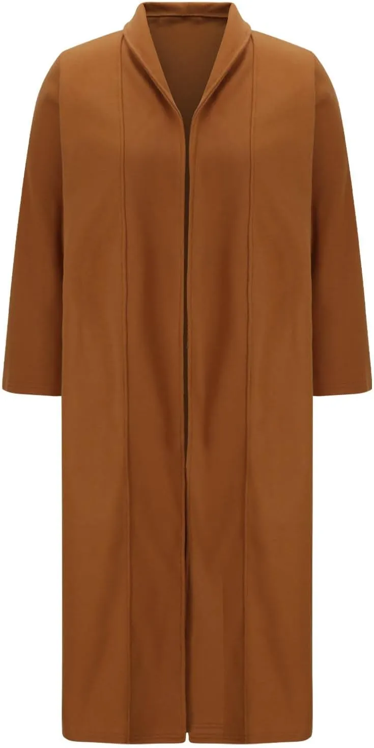 Women's Wool Coats Oversized Notched Collar Pea Coats Casual Open Front Long Winter Jackets Formal Work Trench Coat