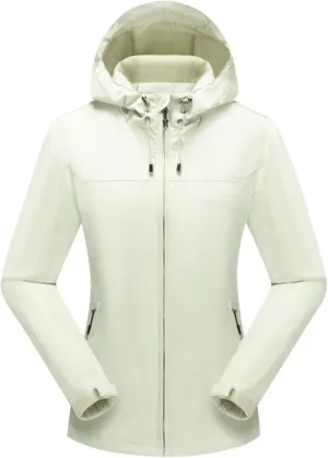 Womens Zip Up Coats Plus Size Solid Color Hooded Windproof Waterproof Jacket Outdoor Full Zip Tactic Casual Jackets
