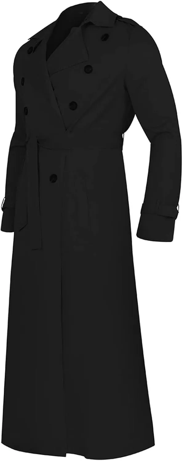 Ymosrh Mens Coats Winter Men's Long-Slevee Luxury Full Length Trench Coat Long Wool Overcoat Jackets for Men