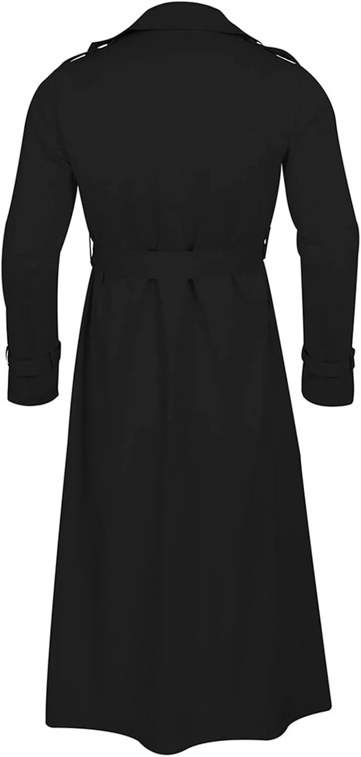 Ymosrh Winter Coats for Men Men's Long-Slevee Luxury Full Length Trench Coat Long Wool Overcoat Mens Coats