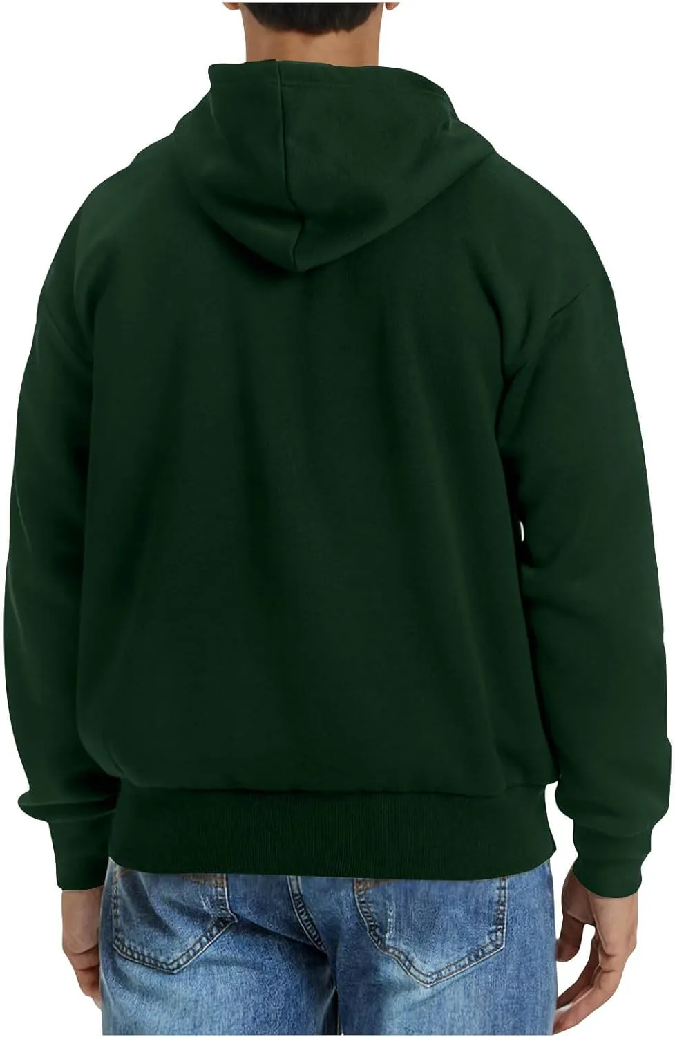 Zip Up Hoodie Men Mens Full Zip Casual Fleece Hooded Drawstring Hoodies Pullover Sweatshirts Long Sleeve S-2XL