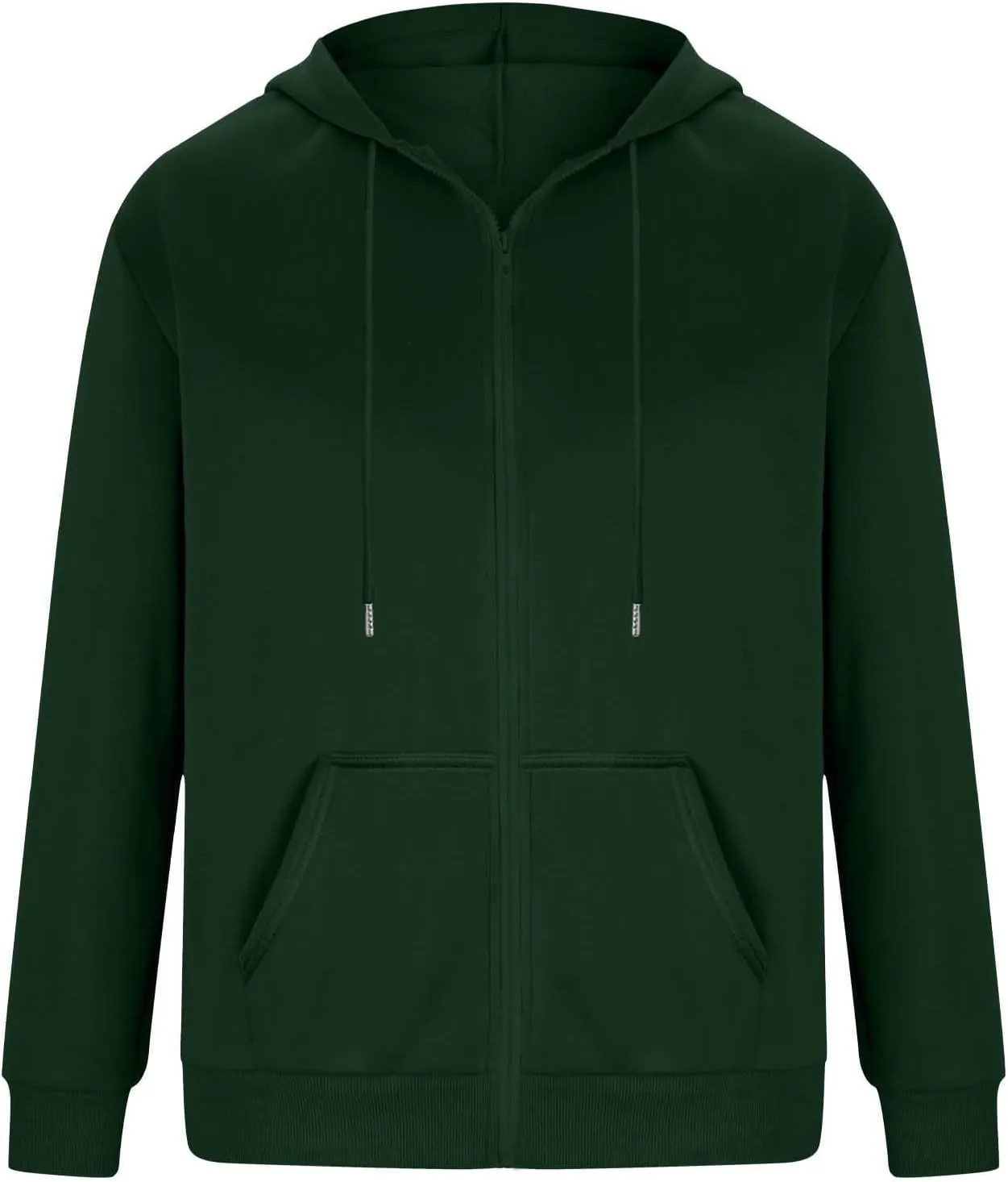Zip Up Hoodie Men Mens Full Zip Casual Fleece Hooded Drawstring Hoodies Pullover Sweatshirts Long Sleeve S-2XL
