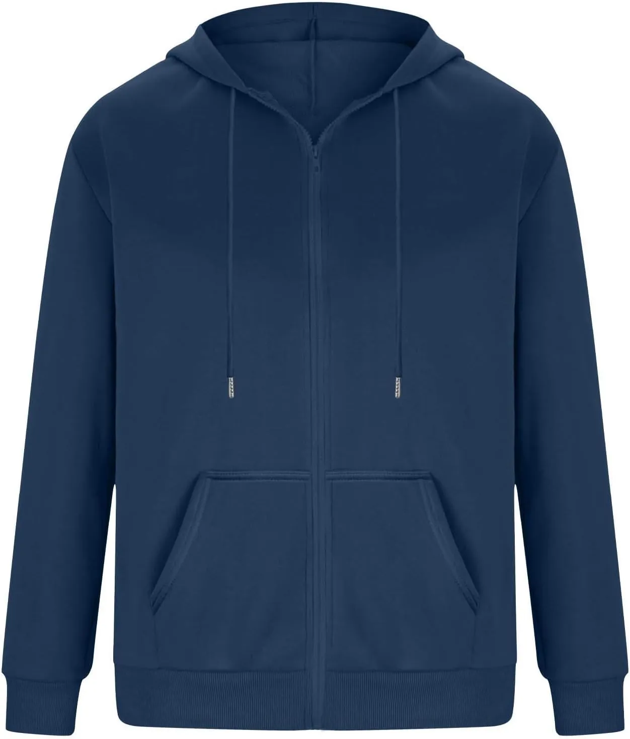 Zip Up Hoodie Men Mens Full Zip Casual Fleece Hooded Drawstring Hoodies Pullover Sweatshirts Long Sleeve S-2XL