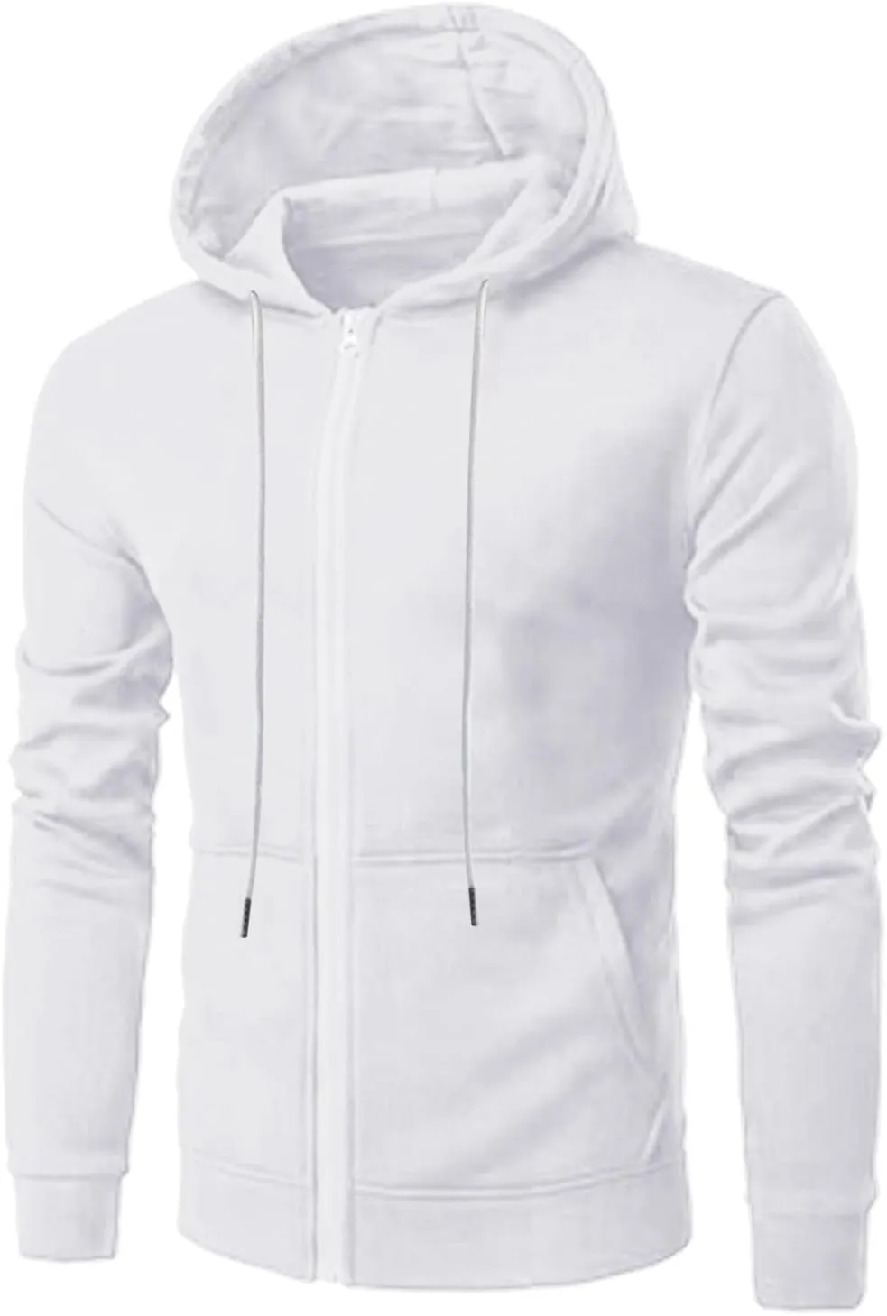 Zip Up Loose Fit Hoodies for Men Full Zipper Oversized Slim Long Sleeve Coat Pullover 2024 Fall Winter Trendy Jacket