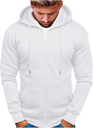 Zip Up Loose Fit Hoodies for Men Full Zipper Oversized Slim Long Sleeve Coat Pullover 2024 Fall Winter Trendy Jacket